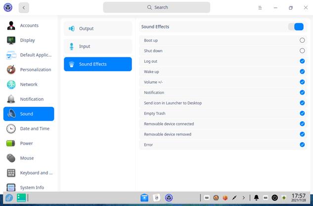 23. deepin control center sound